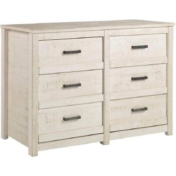 ROMNEY 6 DRAWER DRESSER-ANTIQUE WHITE