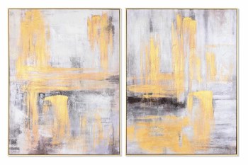 ABSTRACT FRAMED PRINT-GREY/GOLD