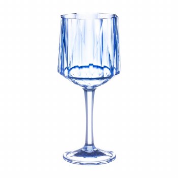 DIAMOND WINE GLASS-BLUE