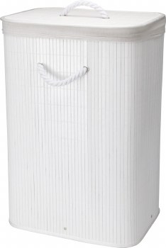 HAMPER BAMBOO LAUNDRY BASKET - WHITE