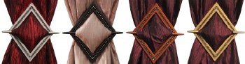 DIAMOND CURTAIN HOLDBACK-SET/2