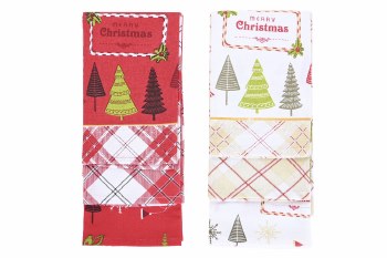 COTTON KITCHEN TOWELS-SET OF 3