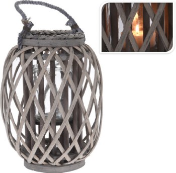 SPLIT WILLOW GREY LANTERN-SMALL