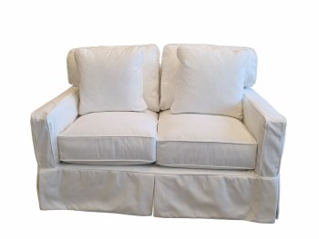 PEYTON SLIPCOVER LOVESEAT-WHITE