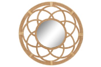 ROUND RATTAN MIRROR-NATURAL