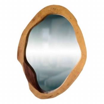 TEAK OVAL MIRROR