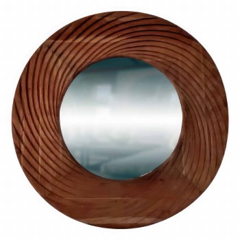 TEAK MIRROR ROUND