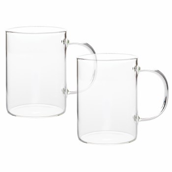 GLASS MUG-SET/2