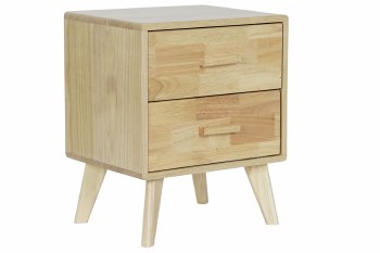 RUBBERWOOD NIGHTSTAND-2 DRAWER