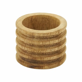 WOOD RIBBED NAPKIN RING-NATURAL