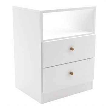 NIGHSTAND 2 DRAWER-WHITE