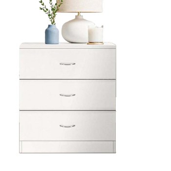 NIGHTSTAND 3 DRAWER-WHITE