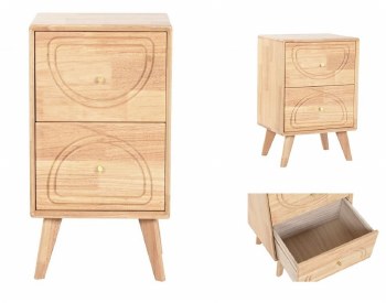 RUBBERWOOD NIGHTSTAND W/2 DRAWERS