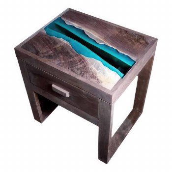 TEAK & RESIN NIGHTSTAND