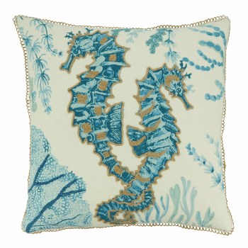 SEAHORSE CUSHION AQUA