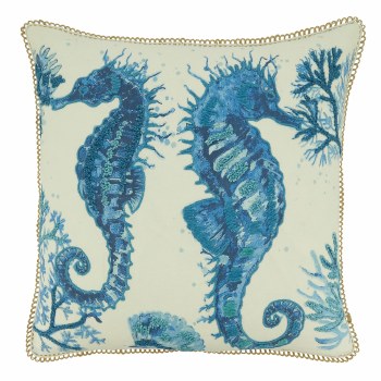 SEAHORSE CUSHION NAVY BLUE