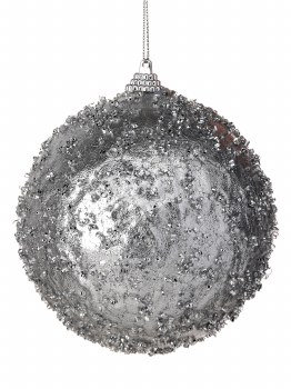 ORNAMENTAL FROSTED PEARL BALL-SILVER