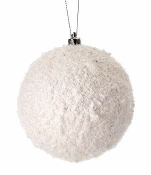 WHITE SNOWBALL ORNAMENT