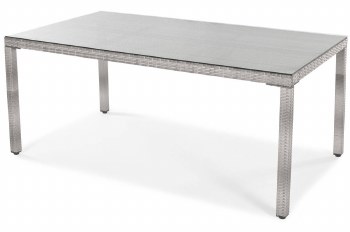 DINIING TABLE 6 SEATER W/GLASS-OUTDOOR