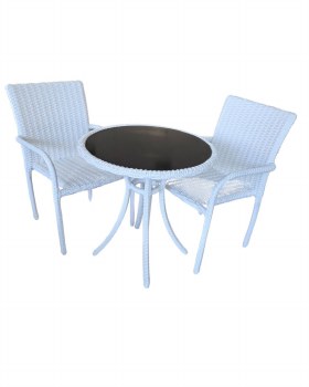 OUTDOOR WHITE BISTRO 3 PIECE SET