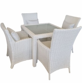OUTDOOR TABLE & 4 CHAIRS-WHITE