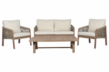 ACACIA & ROPE SOFA SET-OUTDOOR