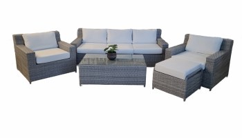 GREY OUTDOOR SOFA SET-5 PIECE