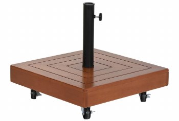 OUTDOOR UMBRELLA BASE WITH WHEELS-EUCALYPTUS