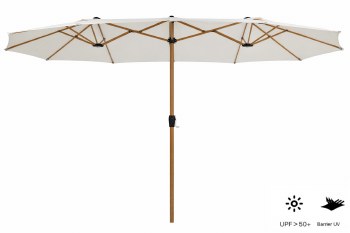 OUTDOOR  DOUBLE UMBRELLA WHT