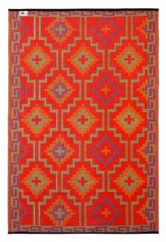 LHASA OUTDOOR RUG-ORANGE & VIOLET-4FT X 6FT