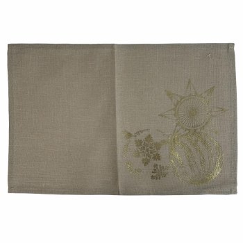 PLACEMAT W/GLD DESIGN-GRY