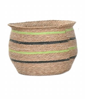 ROPE PLANTER GREEN STRIPE- X-EXTRA LARGE