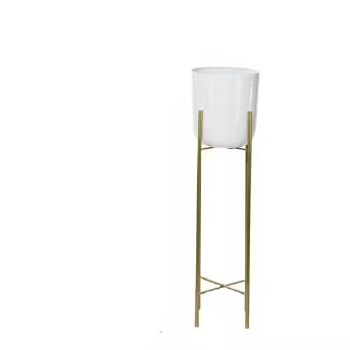 WHTIE & GOLD PLANTER-SMALL