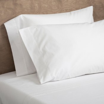 SATEEN WHITE STANDSARD PILLOW CASE-SET OF 2