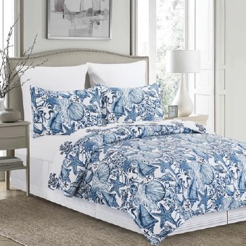 BLUE COAST QUILT SET - FULL/QUEEN