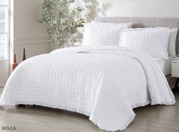 BOLIA WHITE WASHED QUILT SET-FULL/QUEEN