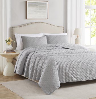 CAITLYN GREY QUILT SET-KING