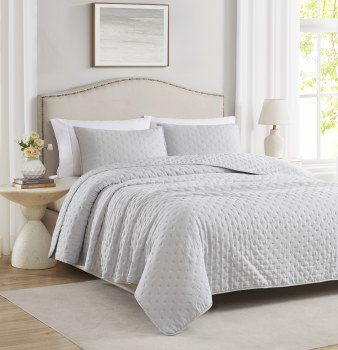 CAITLYN SILVER QUILT SET-KING