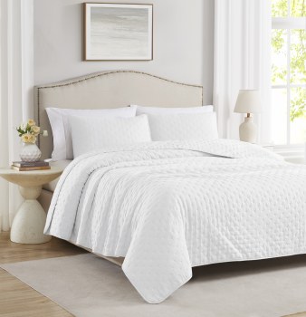 CAITLYN WHITE QUILT SET-TWIN