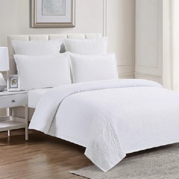 SHILOH WHITE QUILT SET - QUEEN