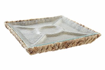 GLASS SERVING PLATE W/BASKET