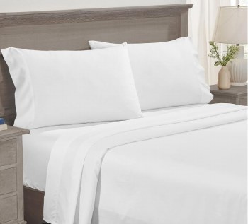 MODERN COTTON SHEET SET-WHITE-KING