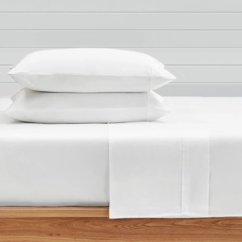 SATEEN WHITE SHEET SET-KING-300TC