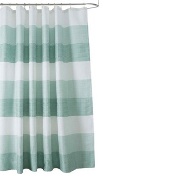 WAFFLE SHOWER CURTAIN-SAGE