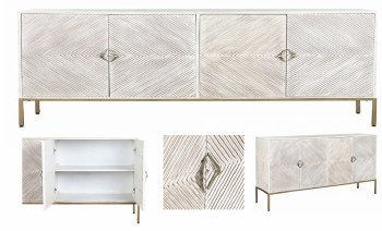 MANGO WOOD & METAL BUFFET-WHITE