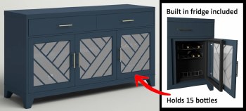 SIDEBOARD W/BOTTLE COOLER BLUE