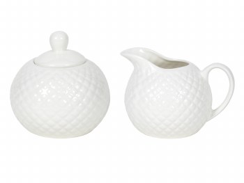 WHITE DIAMOND SUGAR BOWL /CREAMER