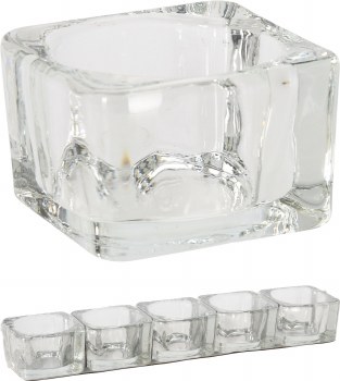 GLASS TEA LIGHT HOLDER  -SET/5