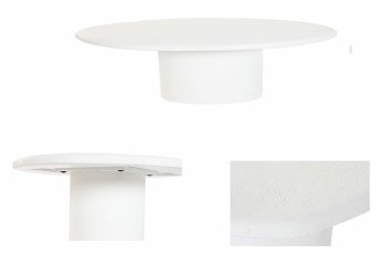 MANGO WOOD ROUND COFFEE TABLE-WHITE