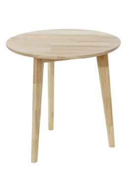 RUBBERWOOD NATURAL SIDE TABLE-LARGE